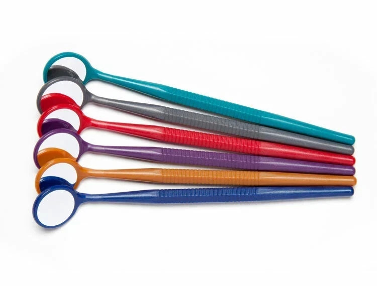 Zirc Crystal HD Thin Grip Dental Mirrors #4 Jewel Asst Colors 12/pk 50Z353-JWL