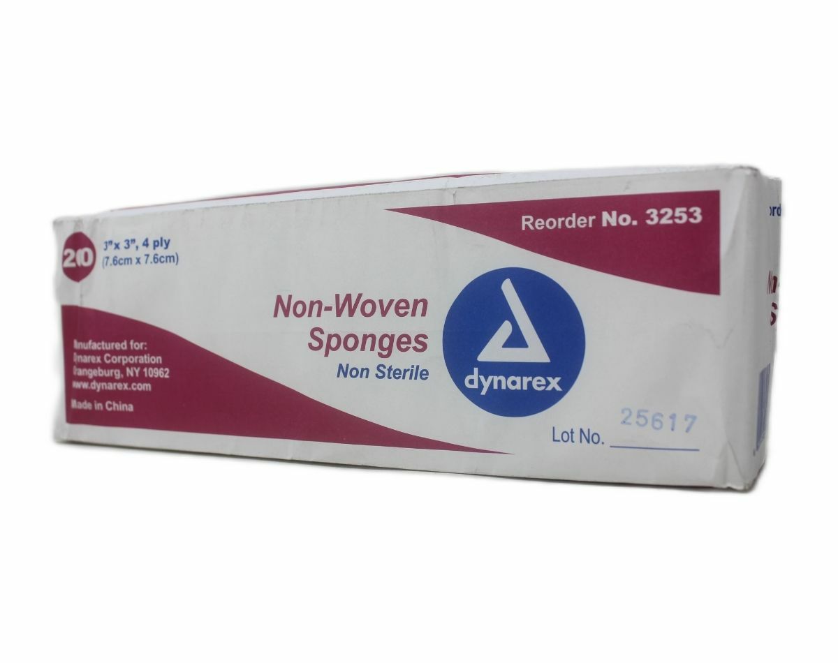Dynarex 3253 Non-Woven Cotton Sponges – 200CT
