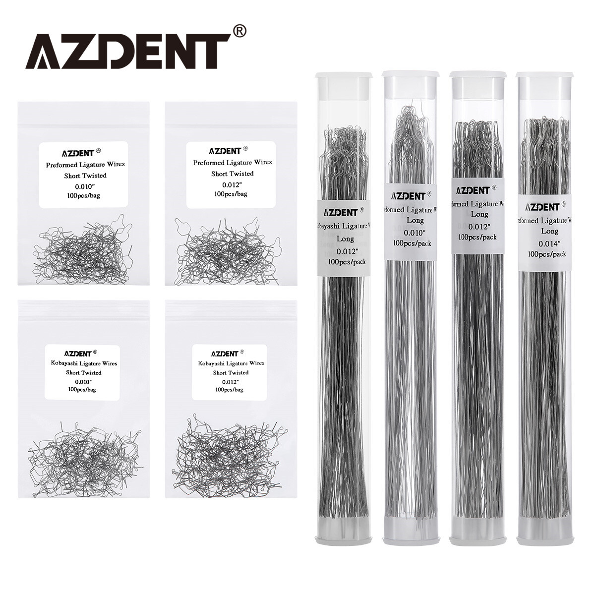 Dental Orthodontic Wires Kobayashi Ligature Ties Preformed Ligatures Long Short