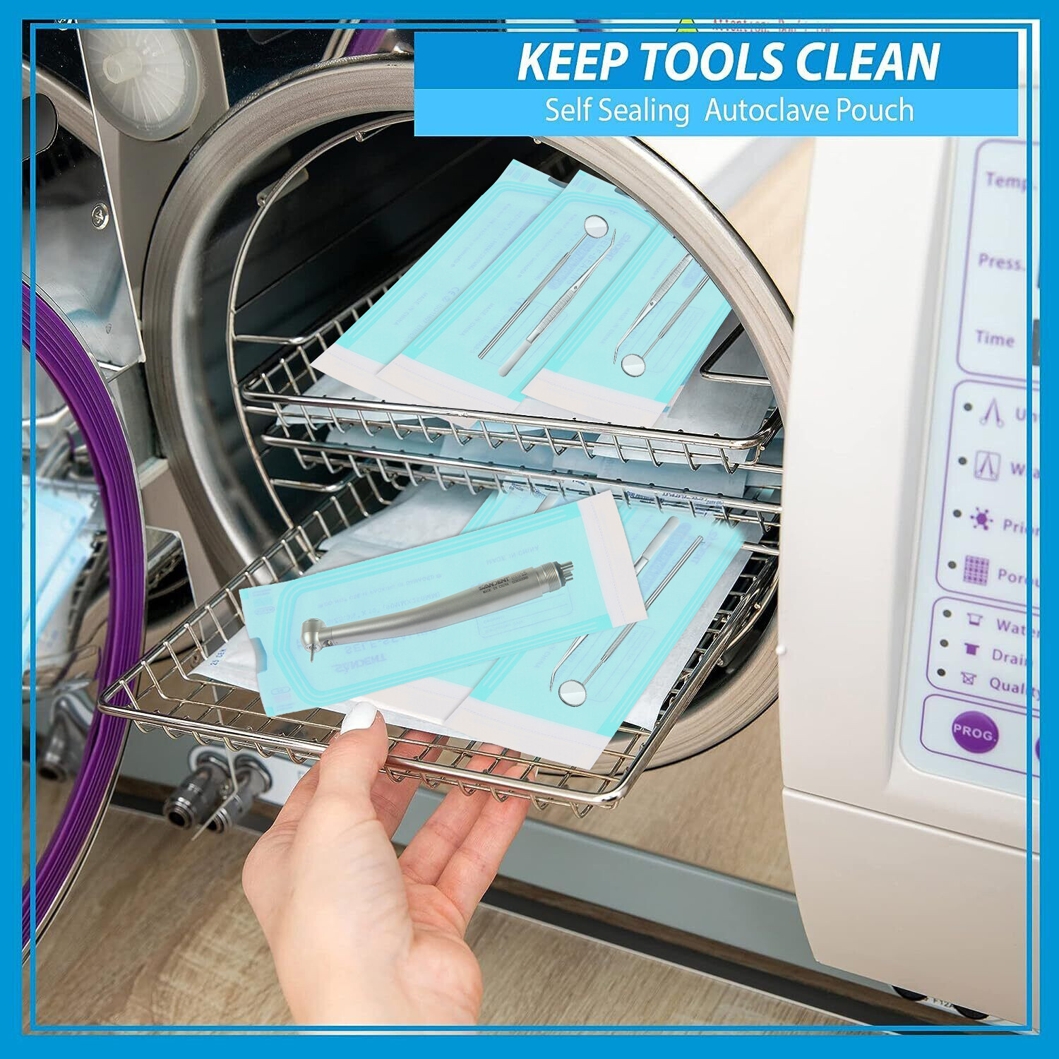 Dental Self Seal Sterilization Pouches Autoclave Sterilizer Bag,Tattoo Nail
