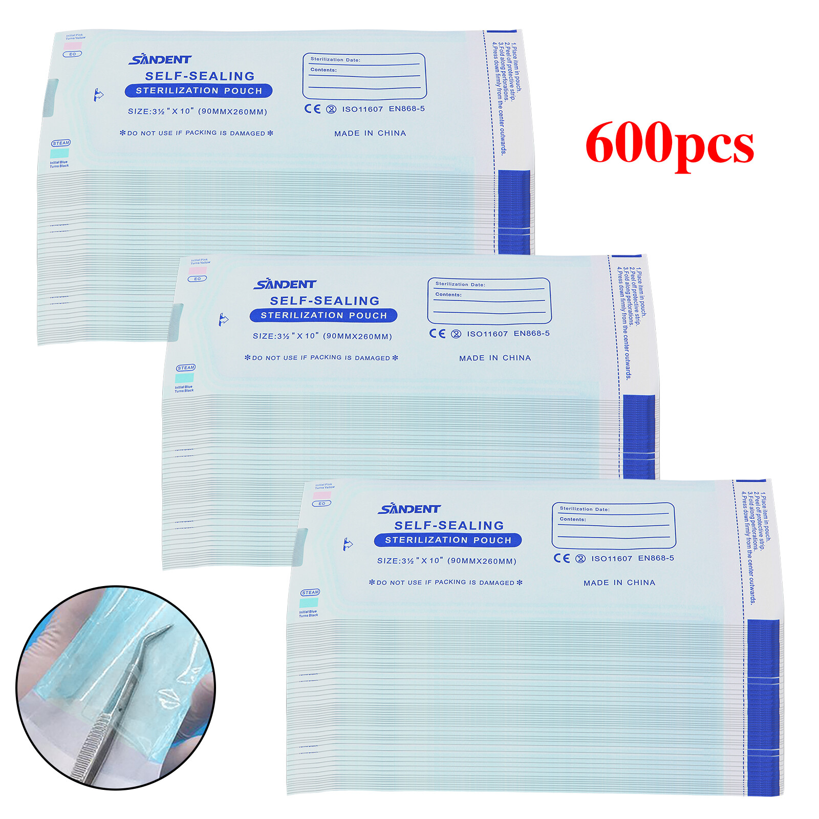 Dental Self Seal Sterilization Pouches Autoclave Sterilizer Bag,Tattoo Nail