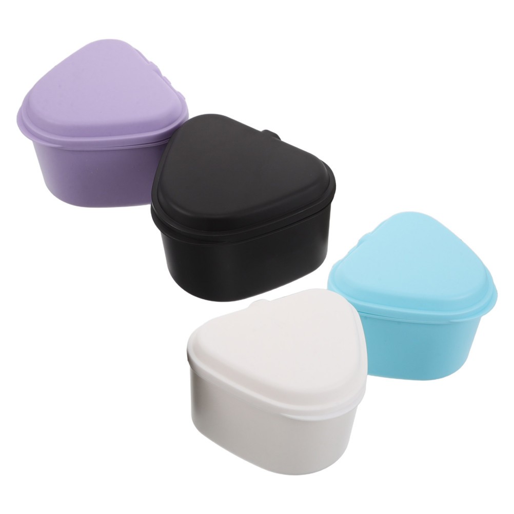 4Pcs Durable Plastic Retainer Cases Slim Travel Box for Denture Mouth Guard