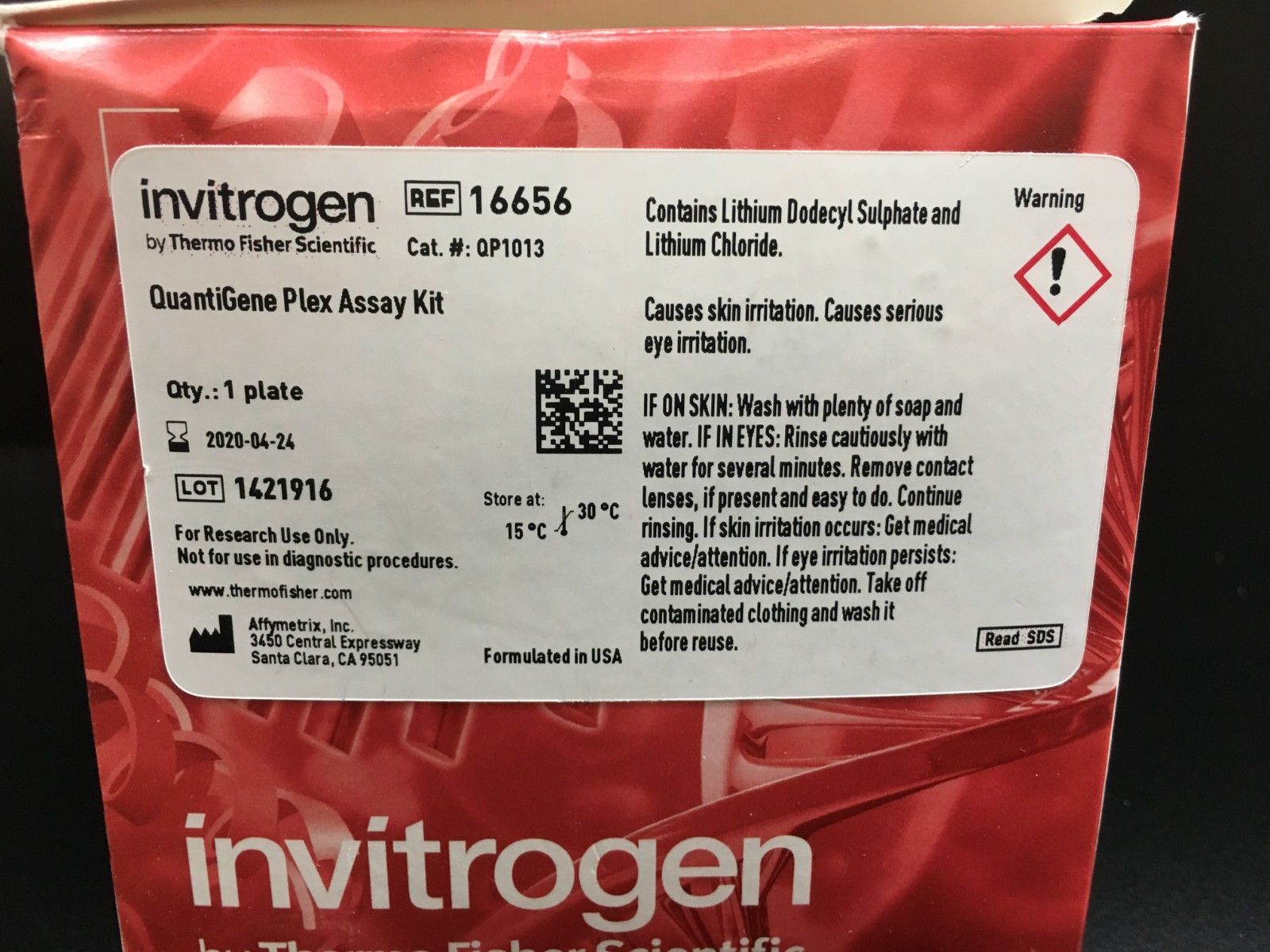 Invitrogen Cat No QP1013 QuantiGene Plex Assay Kit