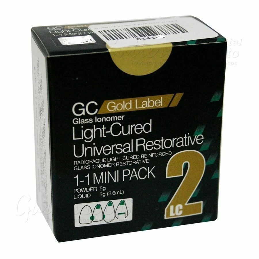 GC Fuji LC 2 Light Cure Gold Label Restorative Glass Ionomer Dental Mini Pack 1