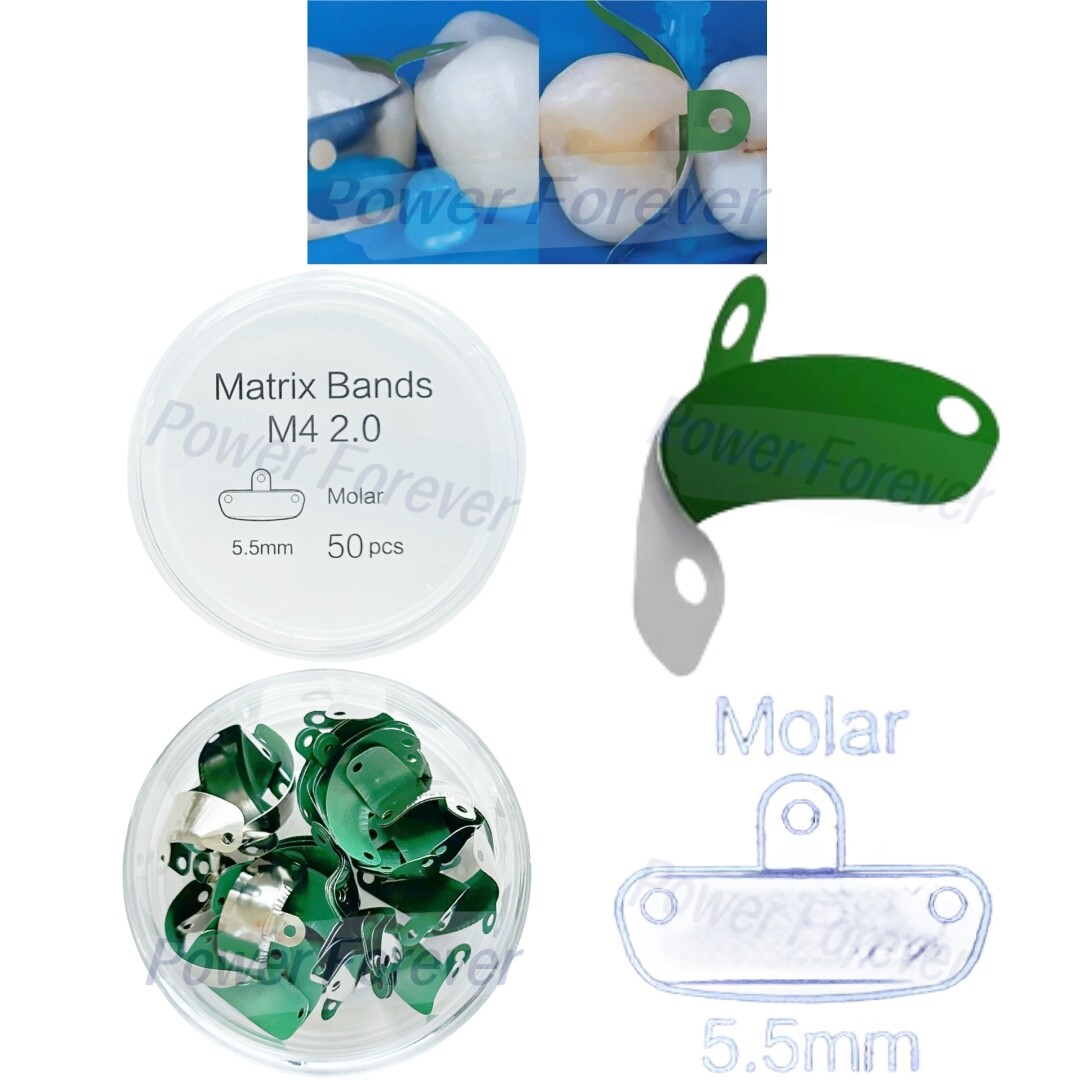 5.5mm Dental Non-Stick Matrix Bands PTFE Coat Sectional Contoured Metal Matrices