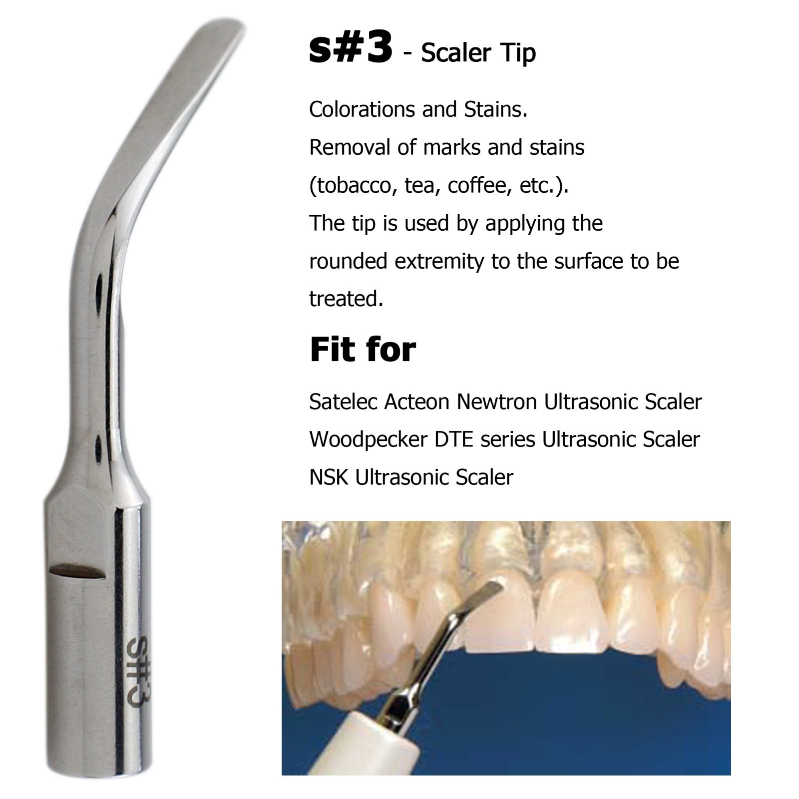 For Acteon Satelec Piezo Tips Dental Ultrasonic Scaler Tips H3 10Z 1S Newtron P5