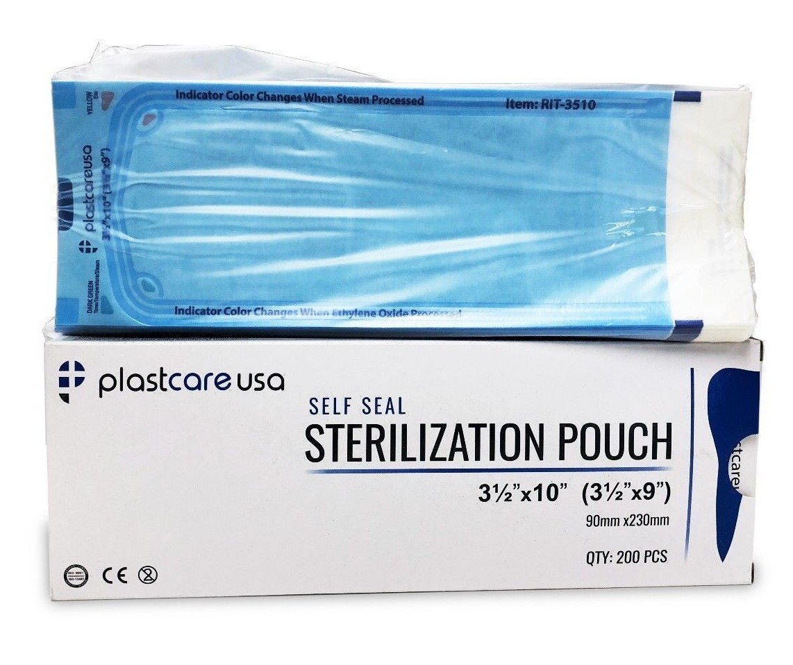 2000 Self-Sealing Sterilization Pouch, 3.5″ x 10″, Paper/Blue Film (10 Boxes)