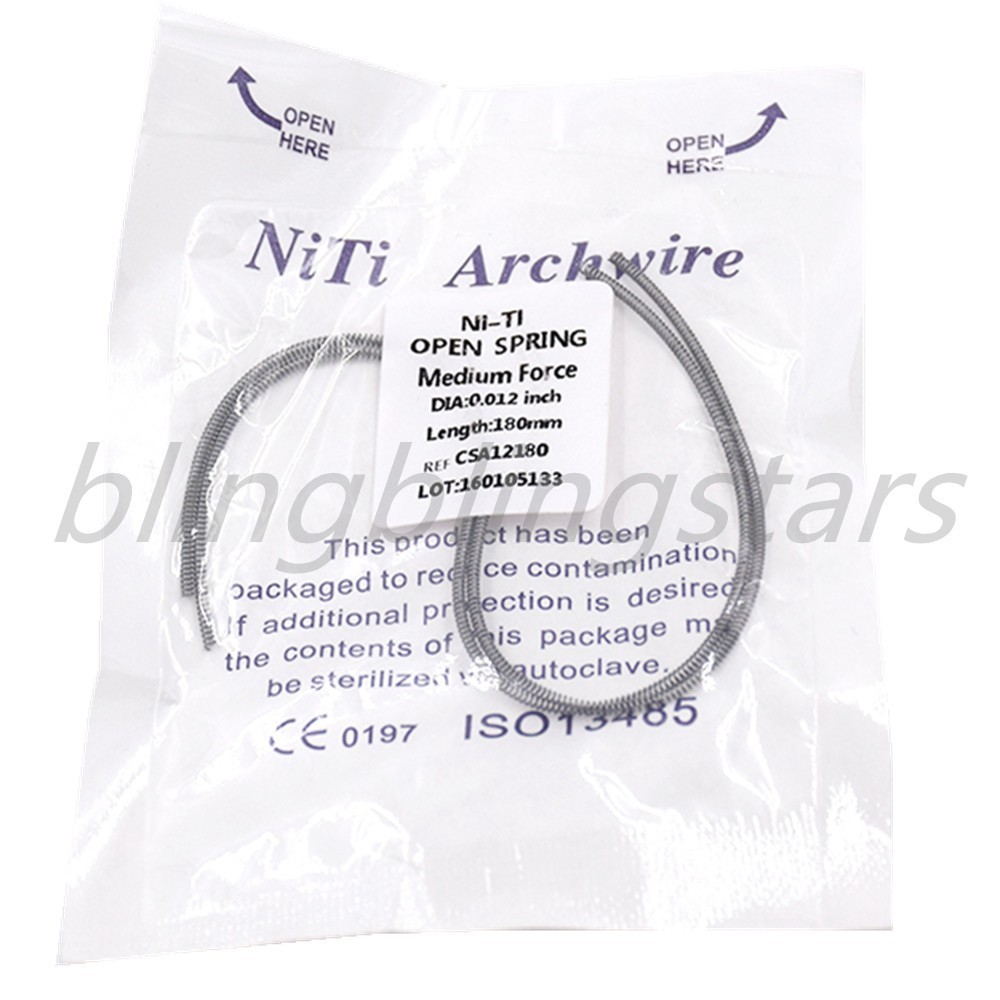 2 Pcs/Pack Orthodontic Dental Niti Open Coil Spring Arch Wire 08/10/12/14 *180mm