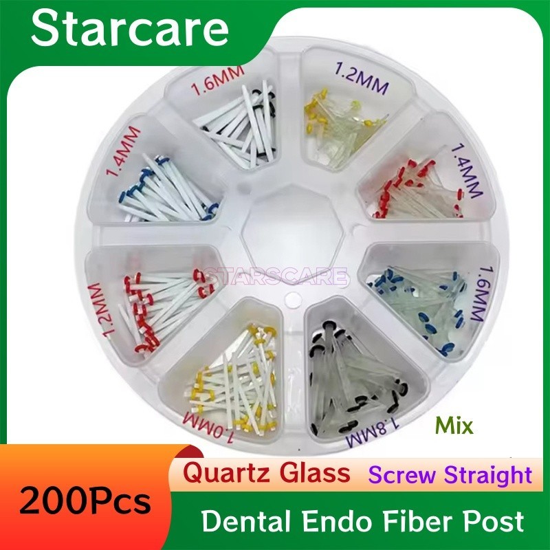 Dental Endo Quartz Glass Fiber Post Screw Straight Mix Posts Teeth Restorative
