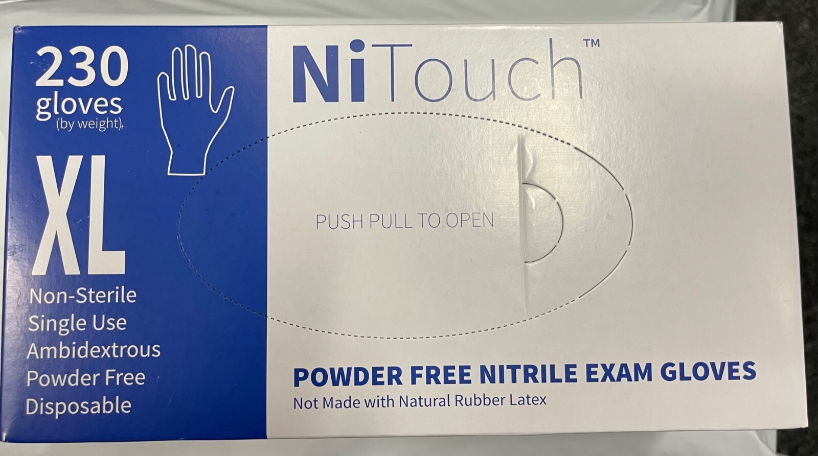 NiTouch Blue Powder Free Nitrile Gloves – Gloves Disposable Latex Free 230 – XL