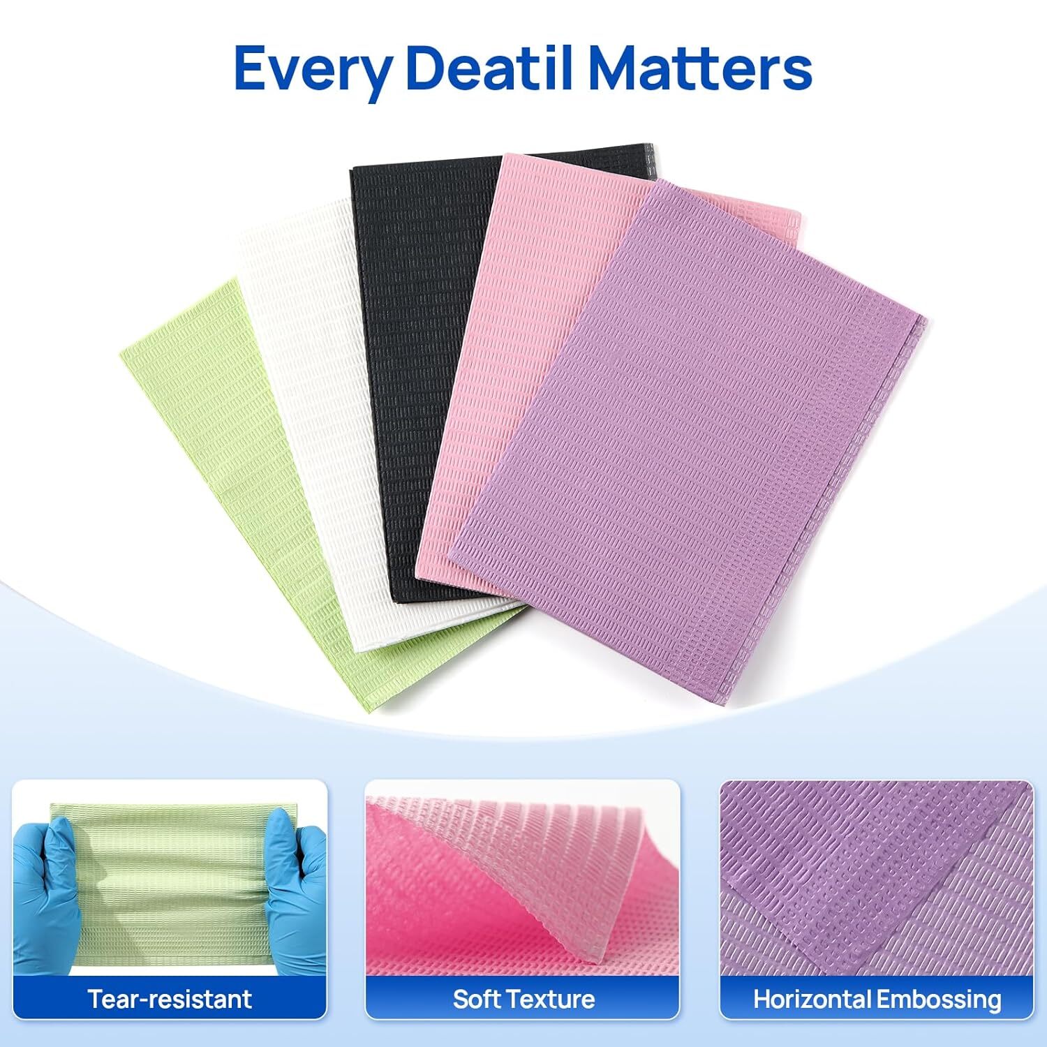 JMU Dental Patient Bibs 2+1 Ply Medical Tattoo Towels Disposable 13″x18″ Bib