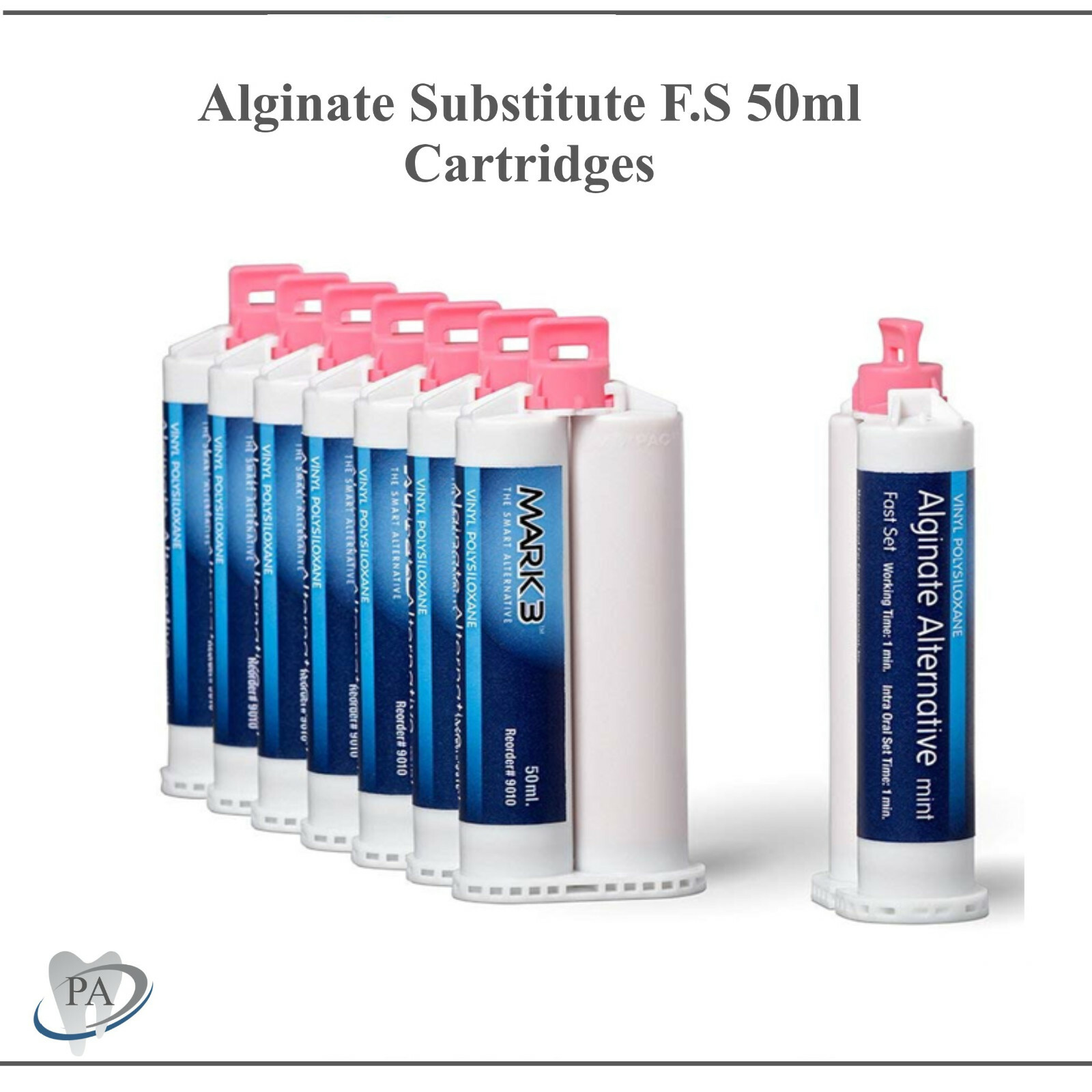 Dental Alginate Substitute Alternative 50mL Cartridges, Fast Set – Mark3 #9010