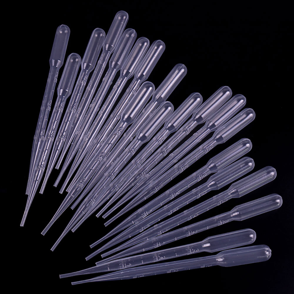 200pcs 3ml Disposable Plastic Eye Dropper Set Transfer Lab Graduated Pipettes