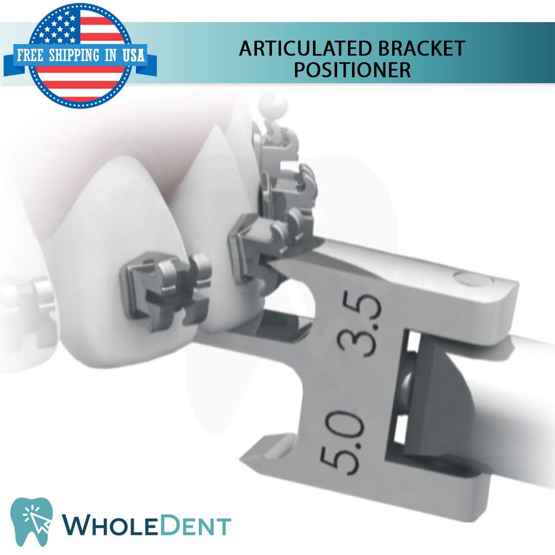 Dental Articulated Bracket Positioner Orthodontic 2 Sided Gauge Tool Morelli