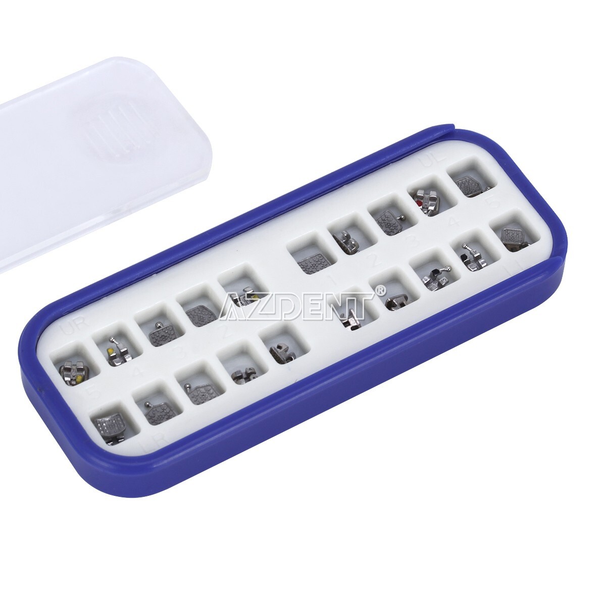 10 Brackets Ortodoncia AZDENT Monobloque Mini Roth .022 con Gancho 3-4-5, Pack