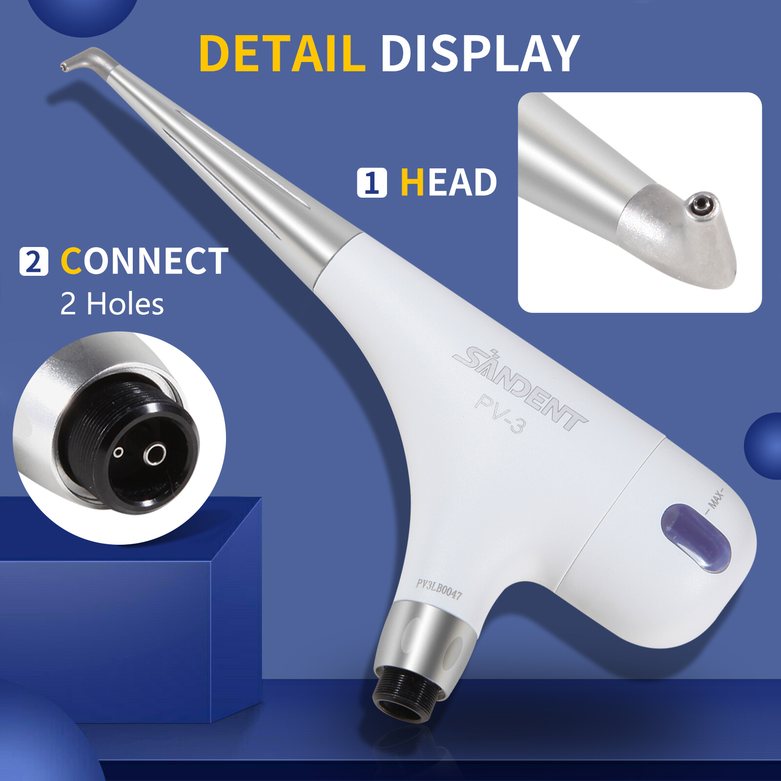 Dental Air Jet Prophy 2 Hole Polishing AIR-FLOWandy Handpiece PV-3 ns