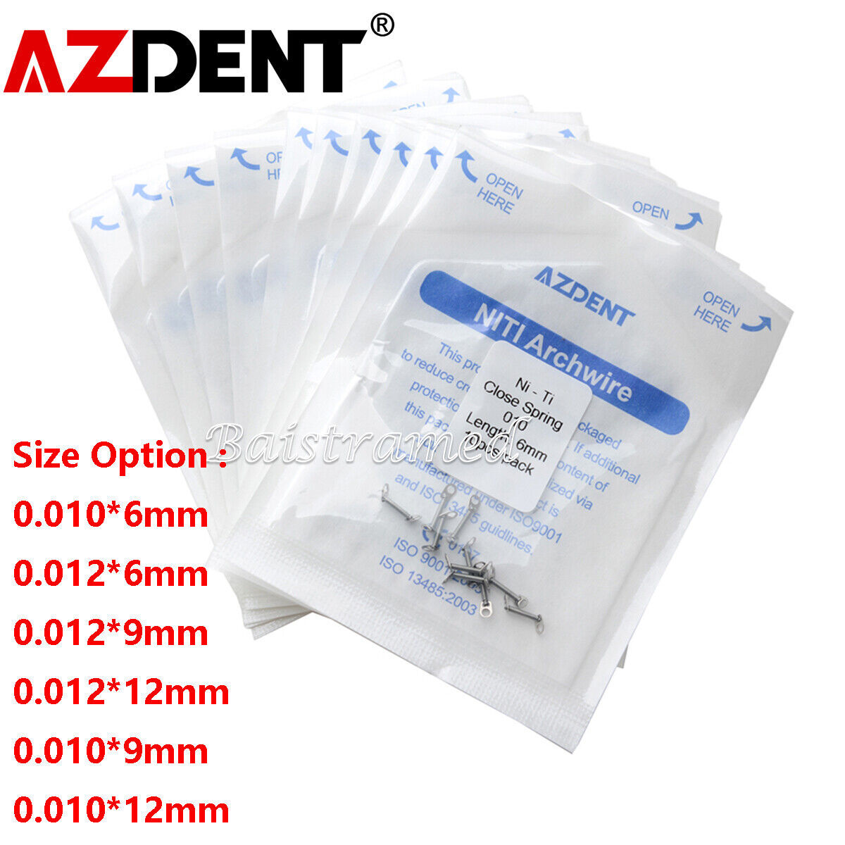 Dental Orthodontic Closed Coil Spring 0.010/0.012 6/9/12mm Niti 10Pcs/Pack