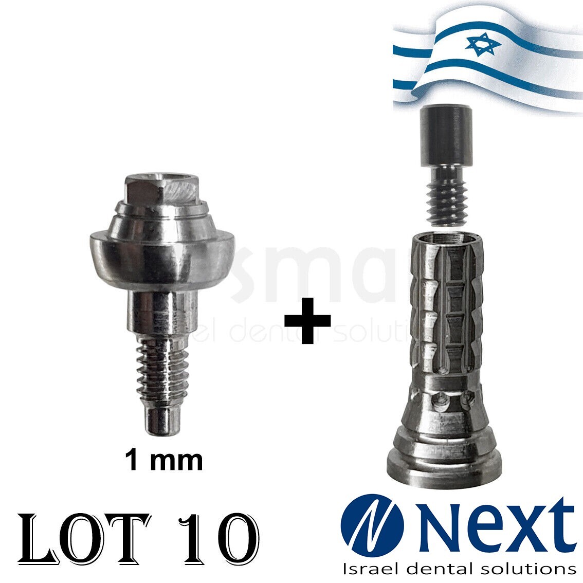 Lot x 10 Straight Multi Unit Abutment MIS Wide WP 2.42 hex titanium 1 MM
