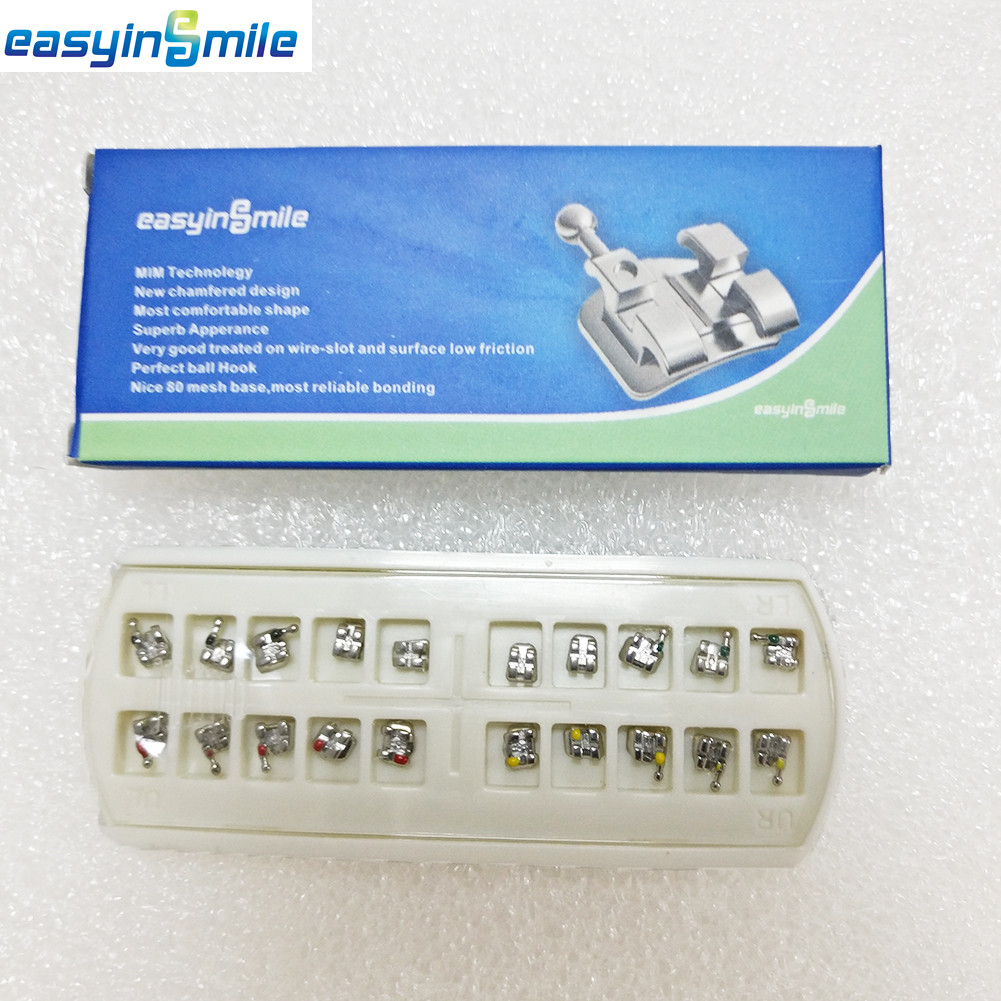10Sets Orthodontic Metal Bracket MBT/ ROTH Hook 022 Easyinsmile Dental Braces