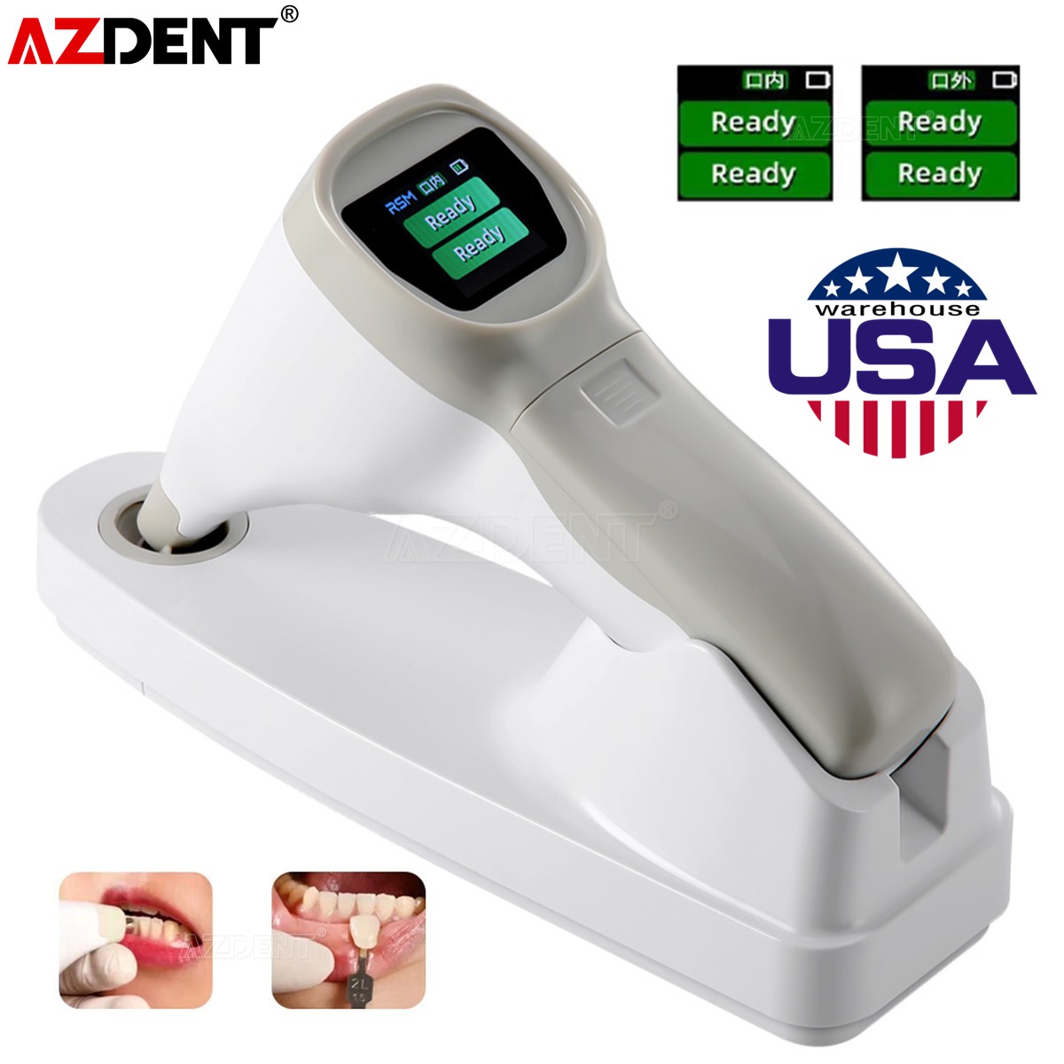 Dental LED Digital Shade Guide Tooth Color Comparator Set Photoelectric