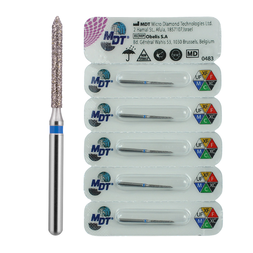 Dental MDT Short Beveled Cylinder 131 FG Diamond Burs Stainless Steel 450k RPM