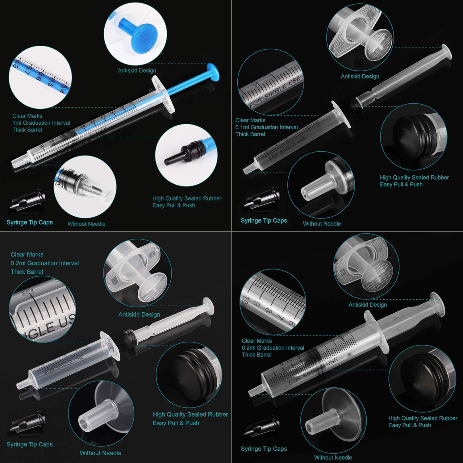 20Pack 1Ml / 3Ml / 5Ml / 10Ml Syringe without Needle – Small Plastic Syringes St