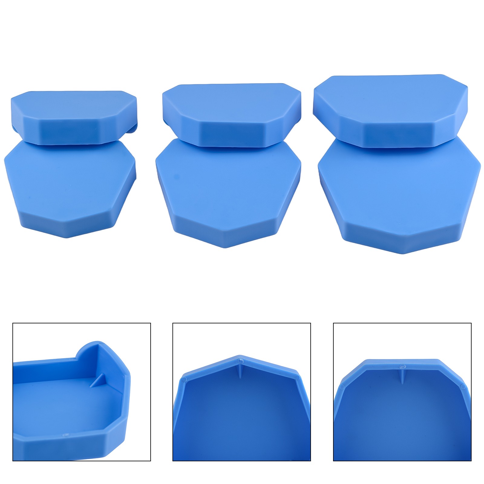 6pcs/1 Set Large/Medium/Small Lab Model Former Base Molds with Notches Red USA