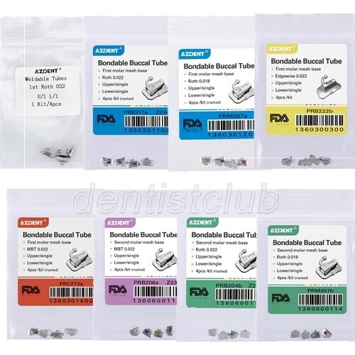 AZDENT Dental Ortho 1st Molar Buccal Tube Bondable Non-conv MBT/Roth .022 U1L1