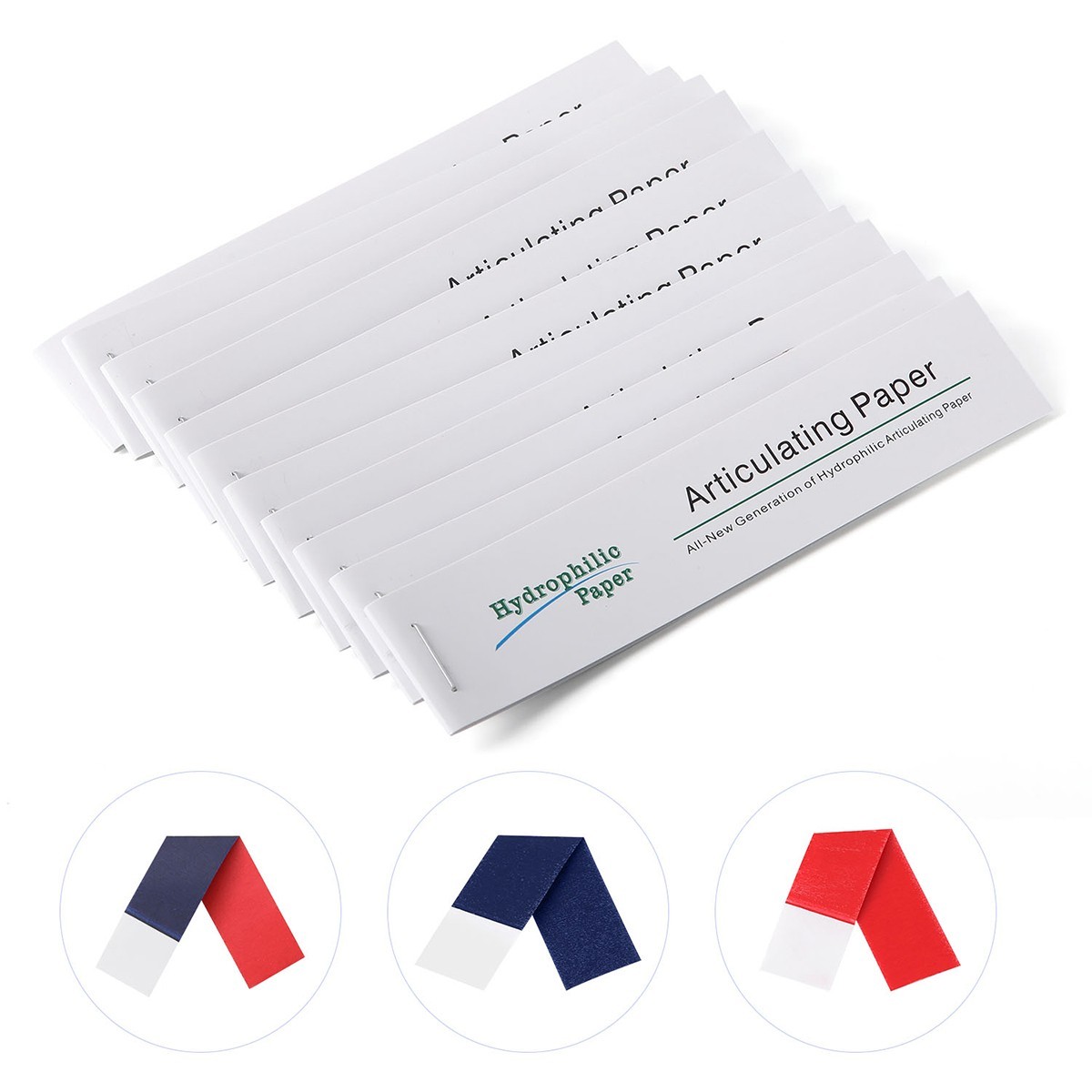 Papel articulador dental de doble cara, tiras finas/gruesas para marcar la mord