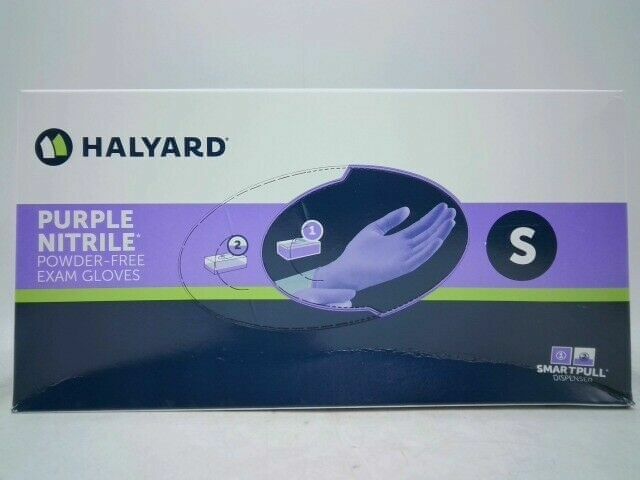 Halyard Nitrile Exam Gloves – Purple, S Size (Pack of 100) (55081)