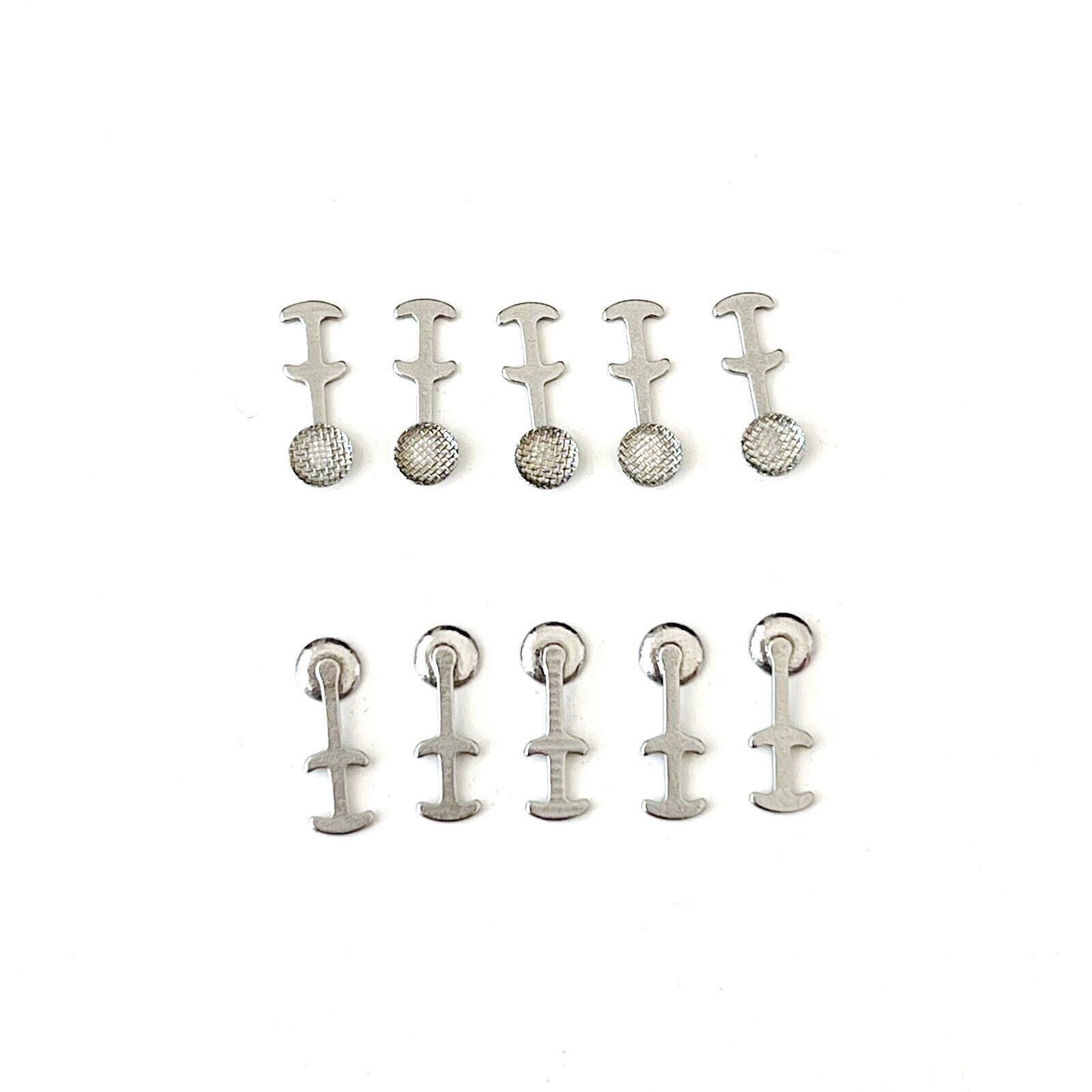Dental Orthodontic Bondable Crimpable Round Multi-hook Double Lingual Button