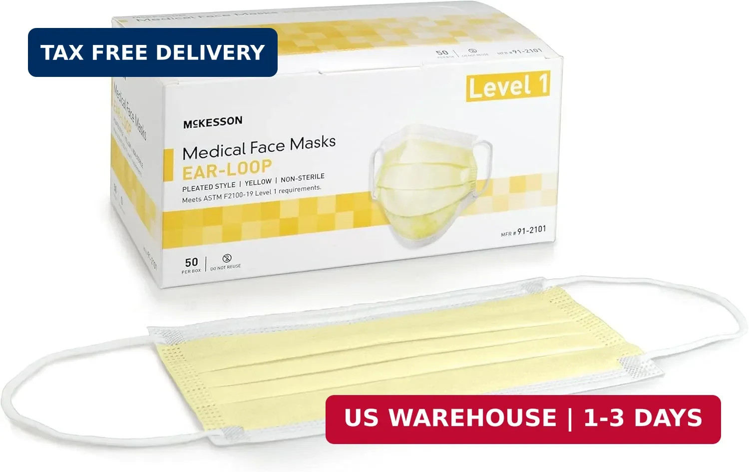 McKesson Procedure Mask Pleated 91-2101