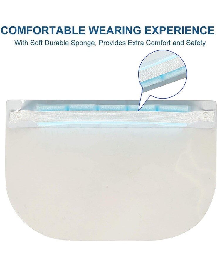 INTCO Disposable Plastic Face Shield 9 Inch Anti-Fog Optically Clear 10 Count