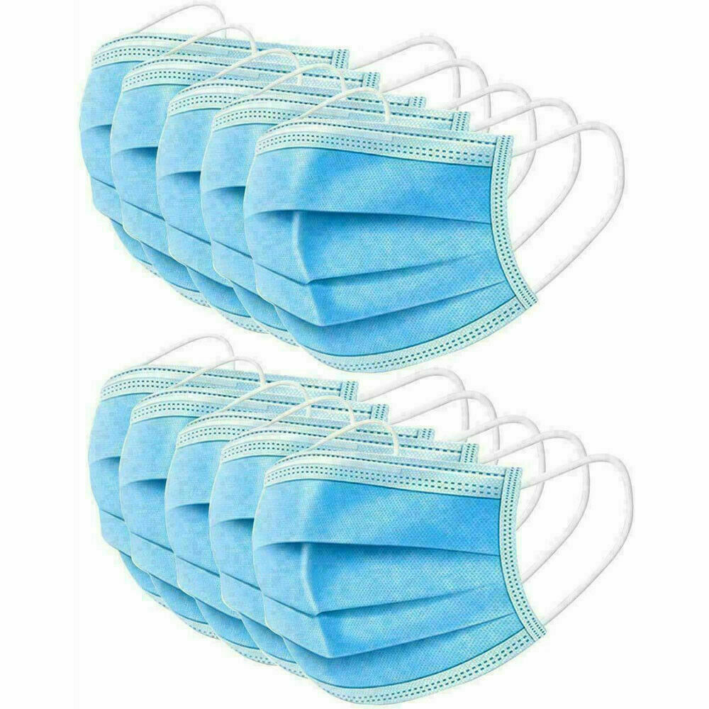 50 PCS Disposable Face Mask 3-Ply Non Medical Surgical Earloop Mouth Dust Cover