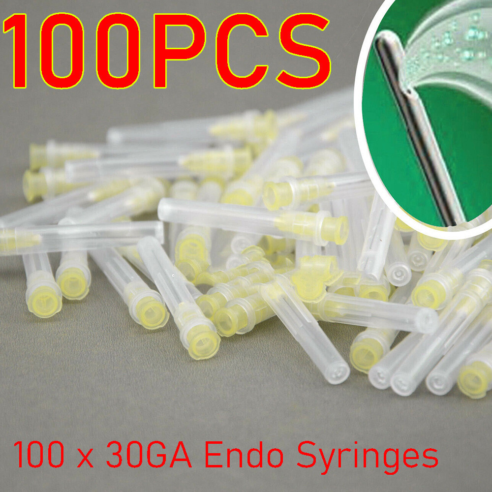 100X Dental Endo Irrigation Needle Tip 30GA End-Closed Side Hole Syringes US##
