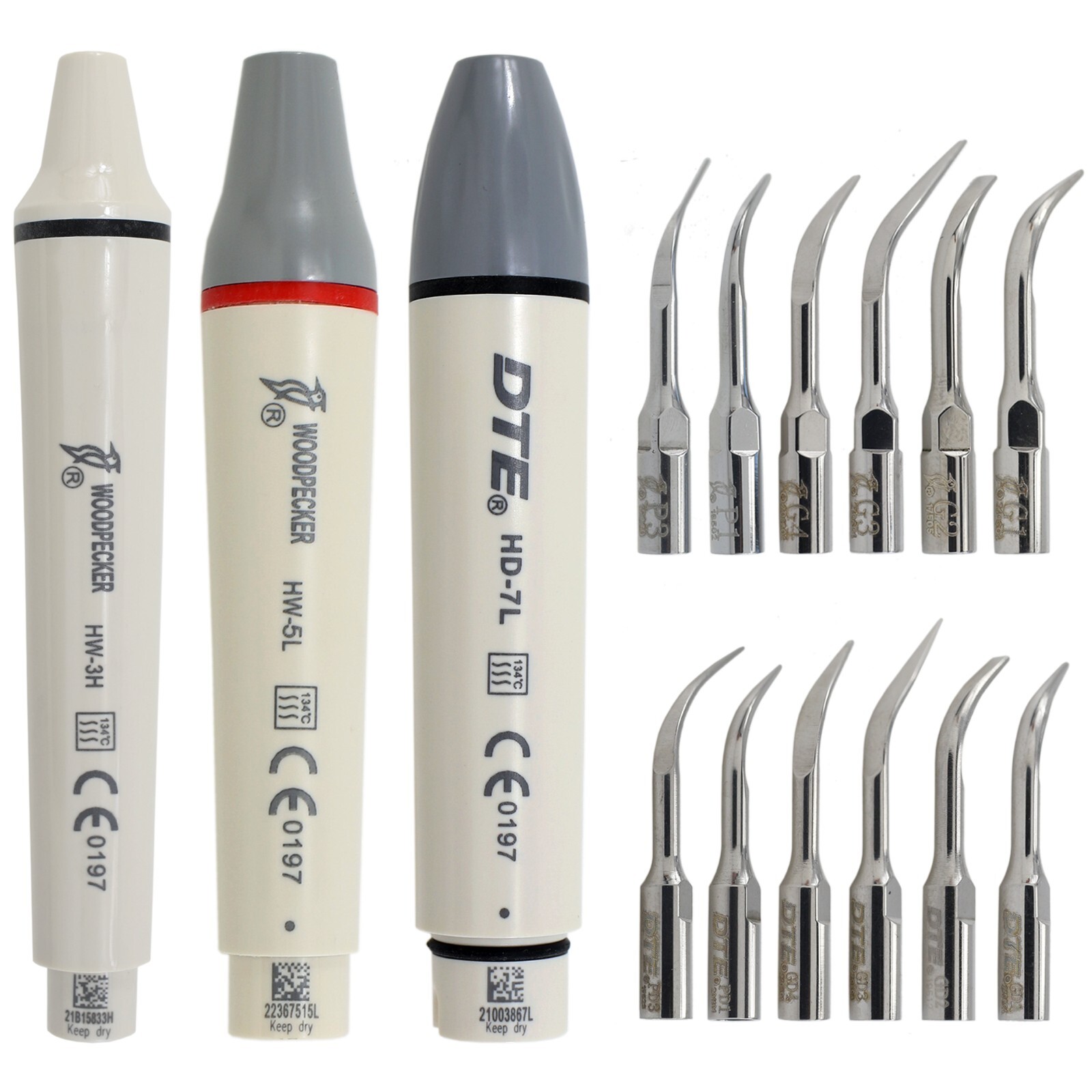 Woodpecker DTE Dental Ultrasonic Piezo Scaler Handpiece Tips HD-7L HW-5L HW-3H