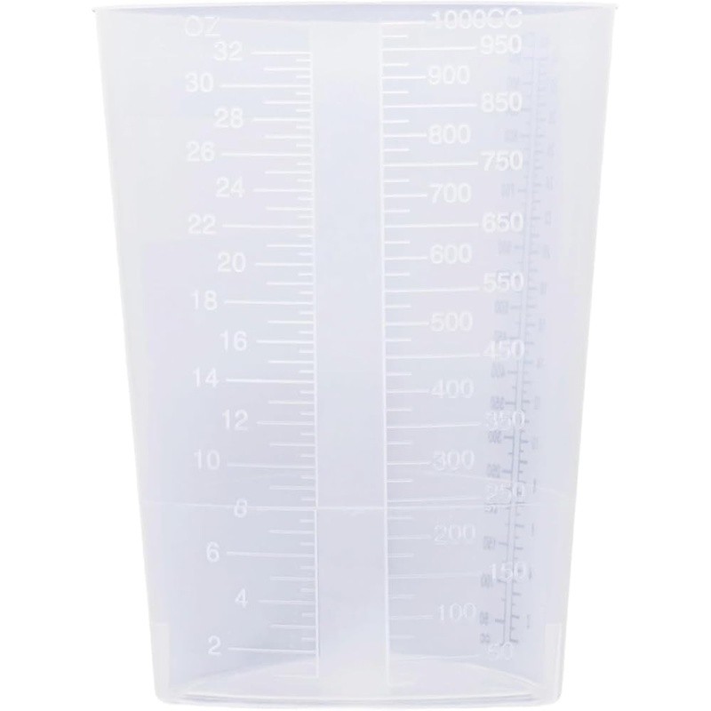 Triangular Measuring Beakers 32oz Graduated Plastic Cups Lab Liquid Measurement
