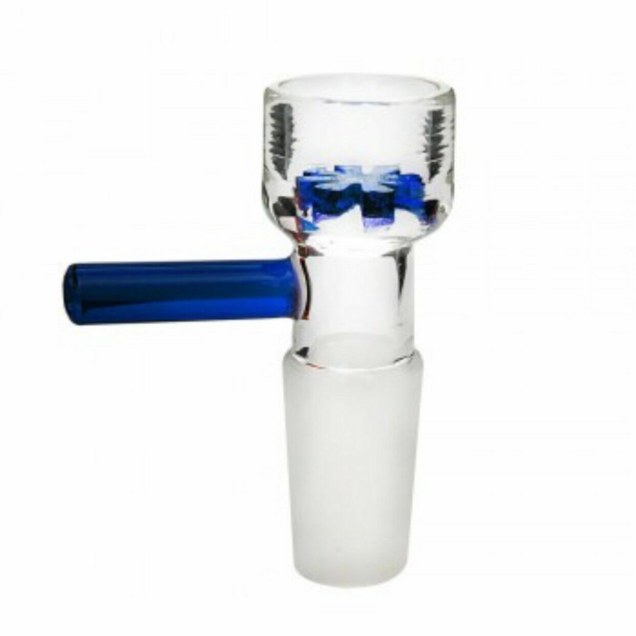 14mm / 18mm Male Blue 2″ Star Screen Glass Slide Bowl