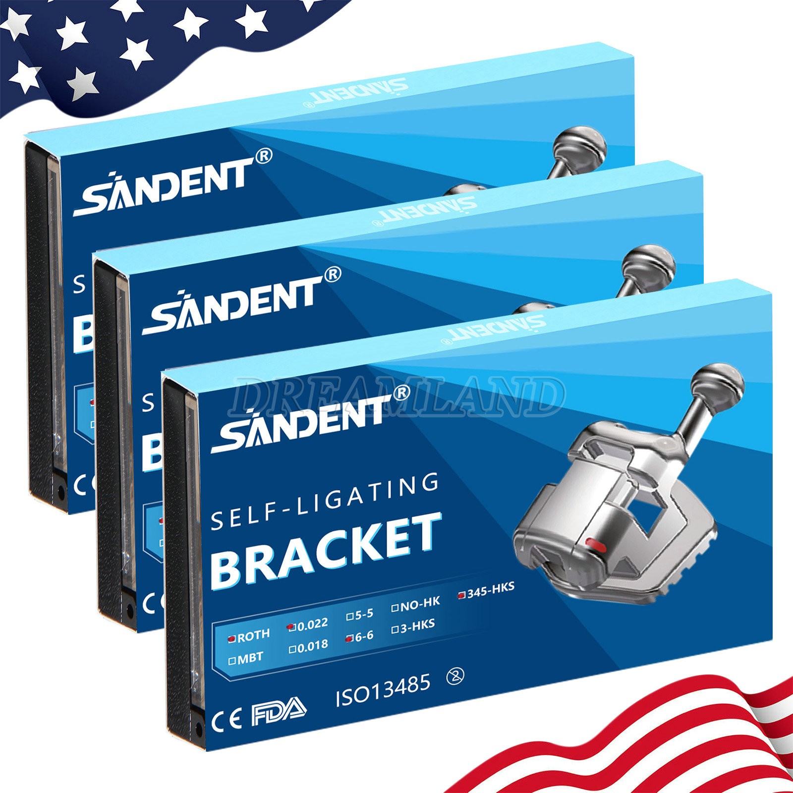 1 Pack Dental Orthodontic Bracket Braces Ceramic MBT 022 with 3-4-5 Hooks