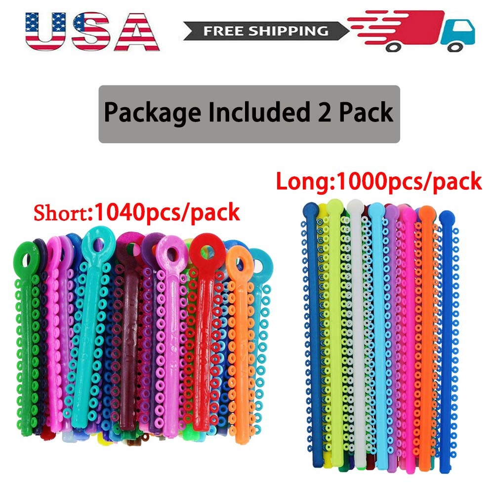 Dental Orthodontic Braces Ligature Ties Elastic Rubber Bands Mixed Color USA