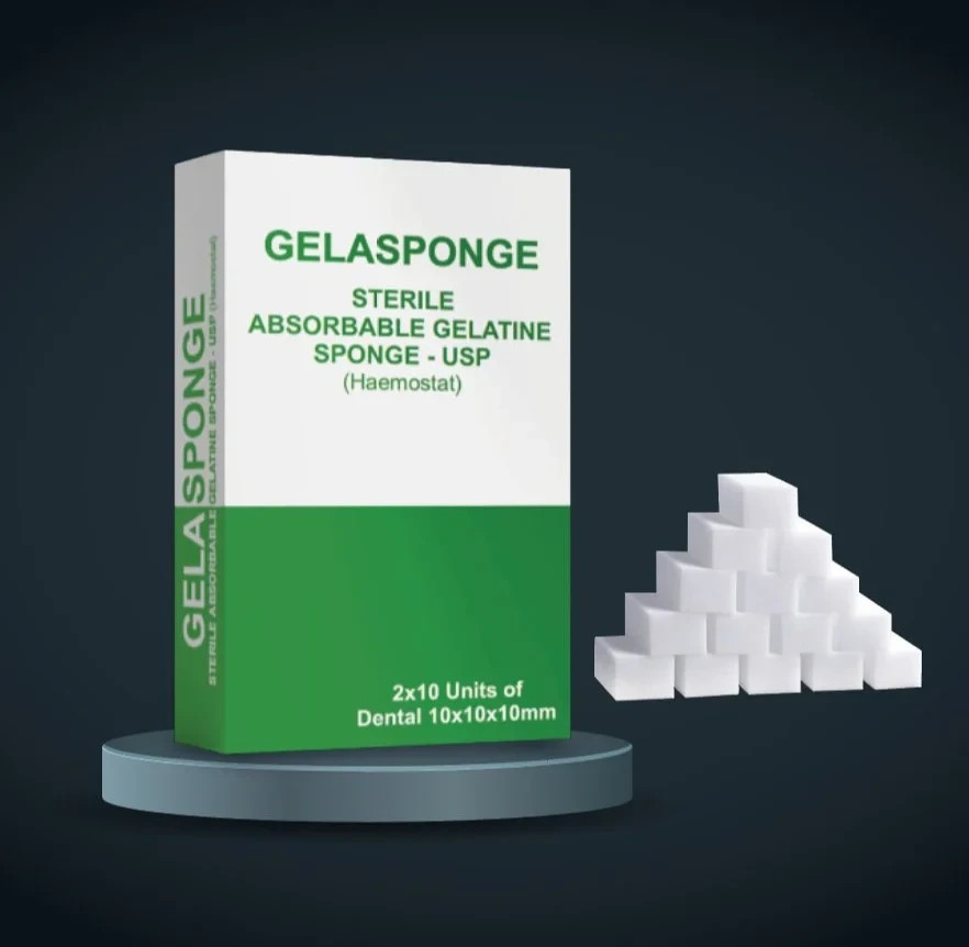 DENTAL GELASPONGE Sterile Absorbable Haemostatic 20 Sponge Pack 10x10x10mm
