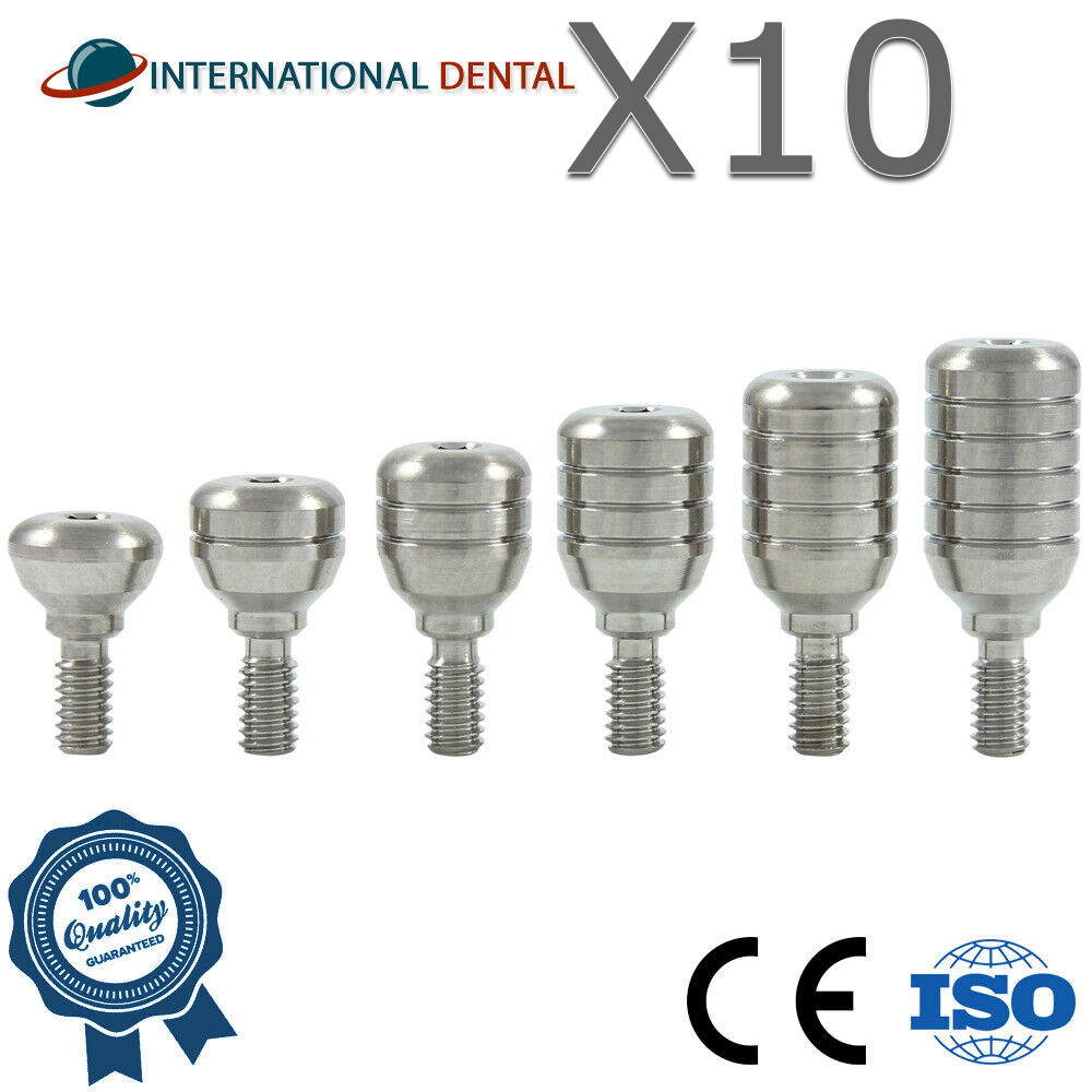 10 Titanium Healing Cap Normal Ø4.6mm, Dental Fixture Adapter Head Int Hex 2.42