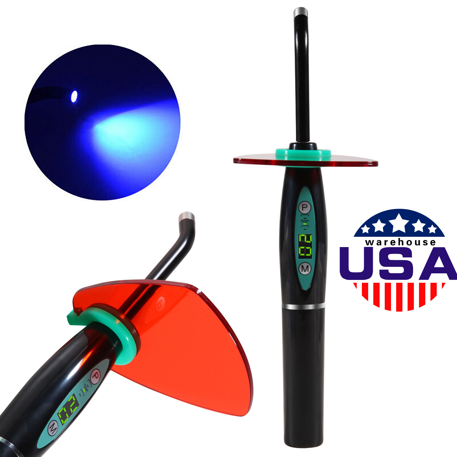 Dental LED Curing Light Lamp Wireless Cordless Resin Cure Led 5W 1500mW black la