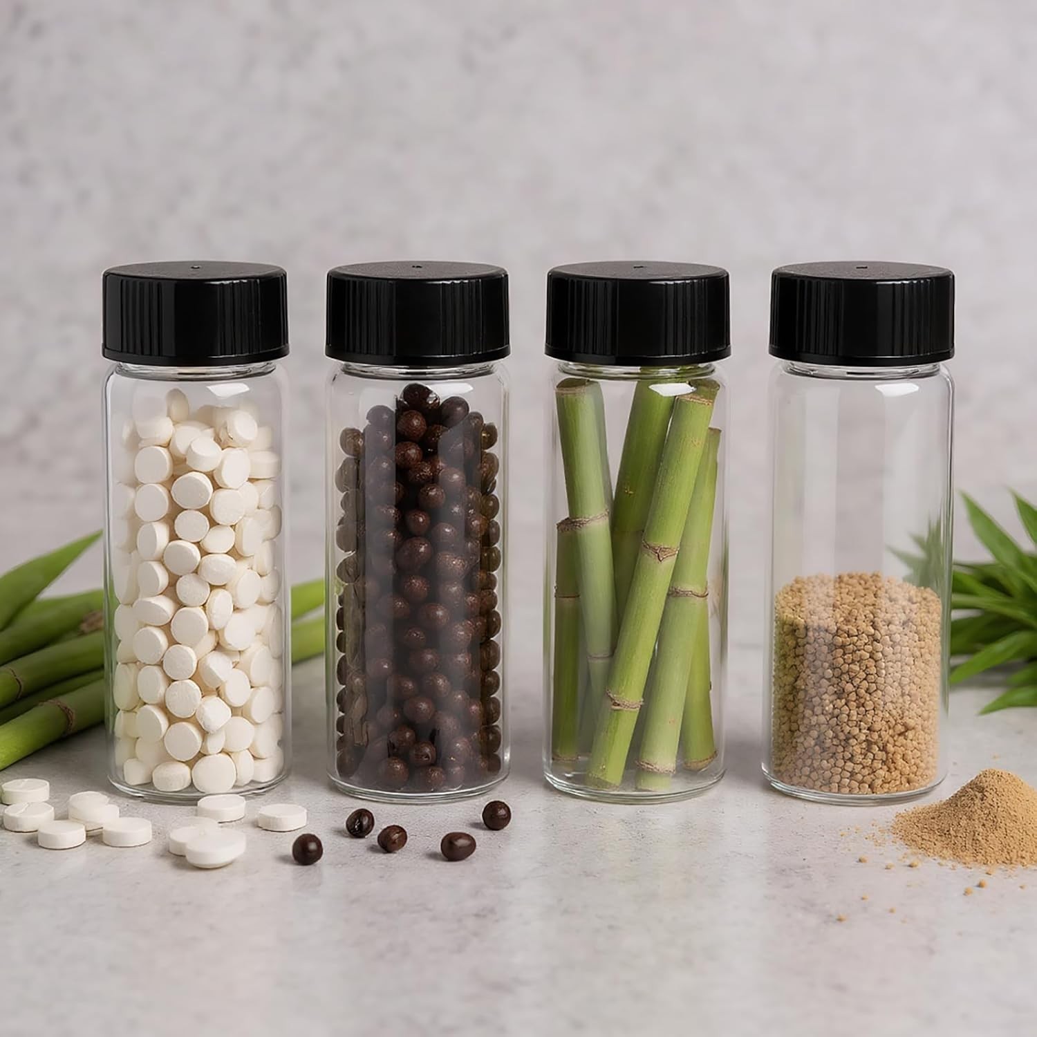 4/10/30ml Glass Vials Clear Sample Vials Lab vials Small Vial with Screw Cap 500