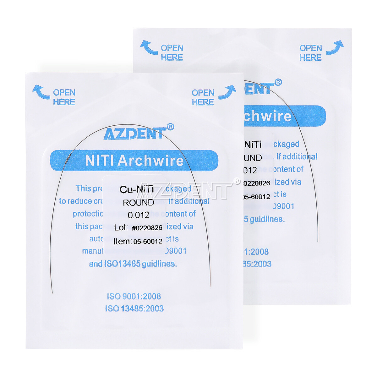 5pack Dental Orthodontic Super Elastic Cu-NiTi Round Arch wire With Stops AZDENT