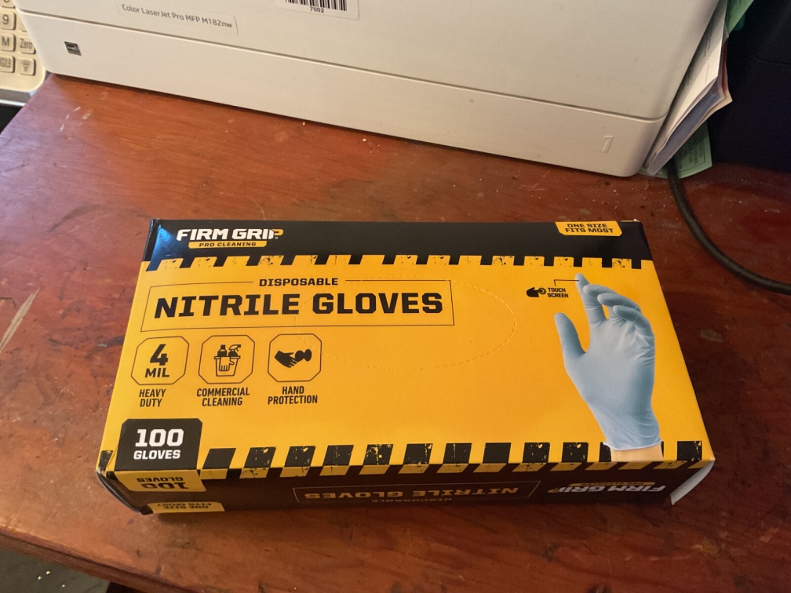 Firm Grip Pro Cleaning Heavy Duty Nitrile Gloves 100-Count One Size