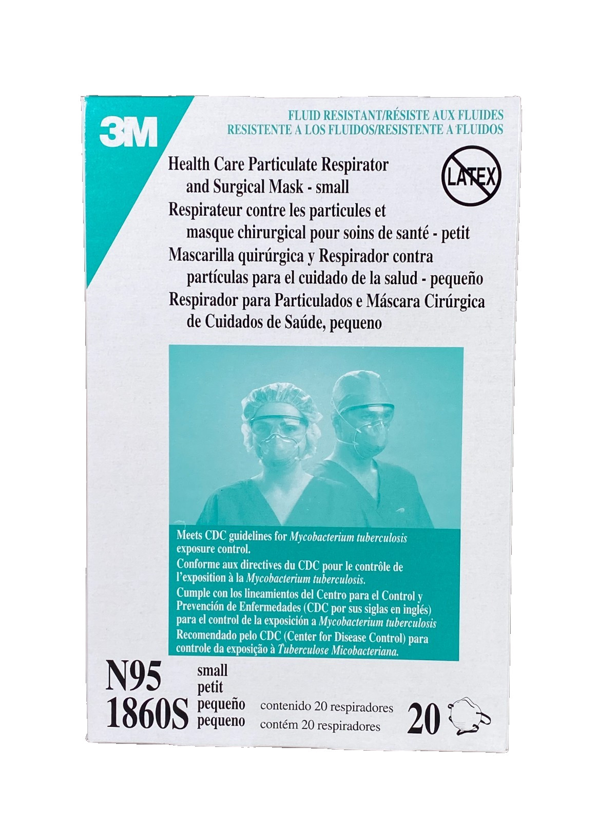 (Box of 20) 3M 1860S N95 Health Care Particulate Respirator Mask (Small)
