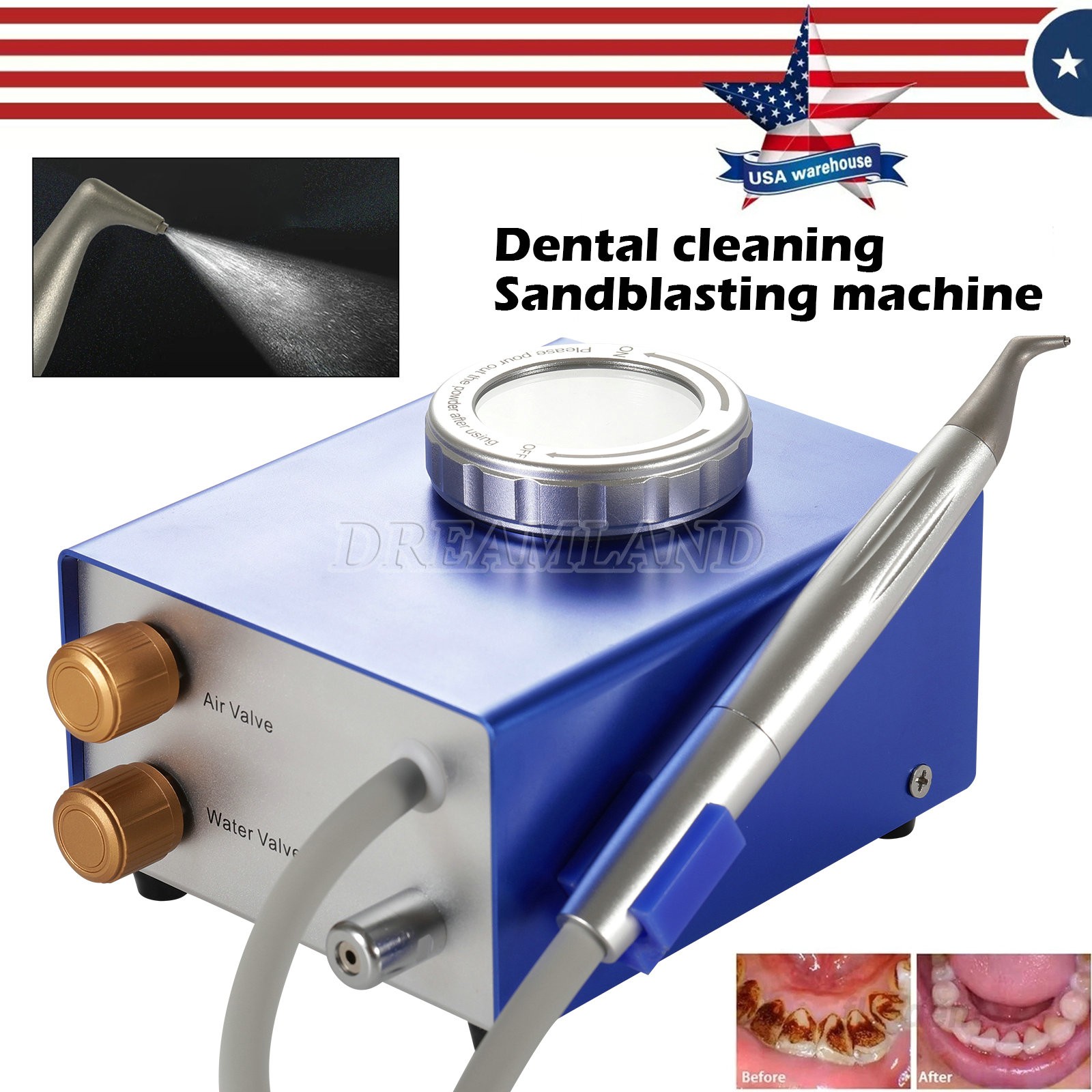 Dental Air Water Prophy Polishing Sandblasting Machine Teeth Cleaning Machine DT