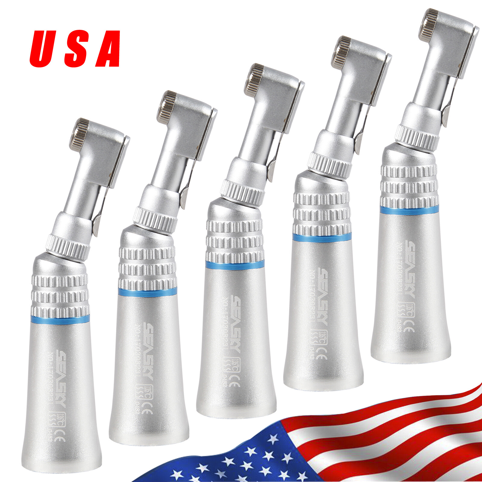 5*Dental Low slow Speed Contra Angle handpiece Latch 1:1 attach Fit NSK SEASKY
