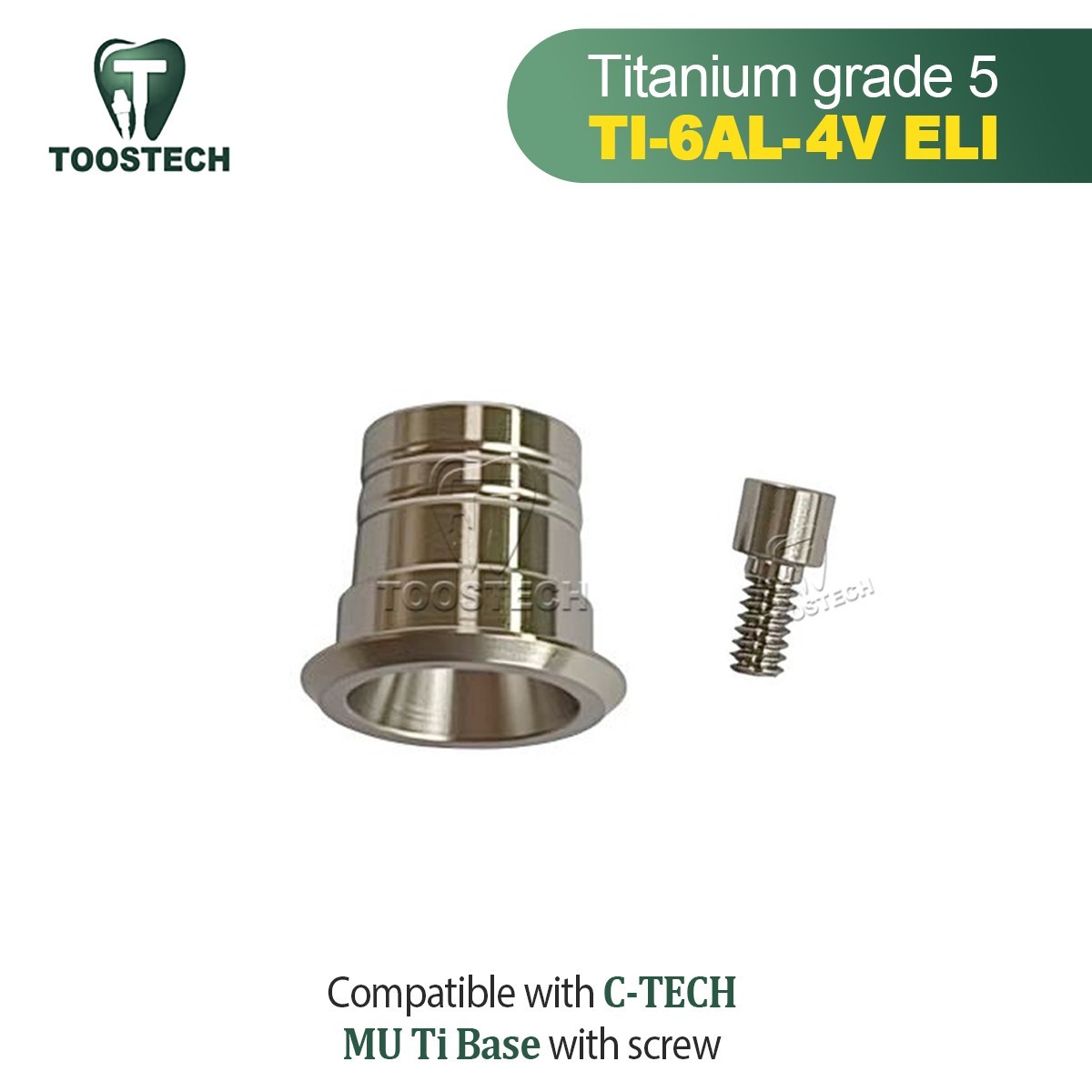 Ti Base for Multi unit abutment MU titanium base fits C-TECH platform D5.8